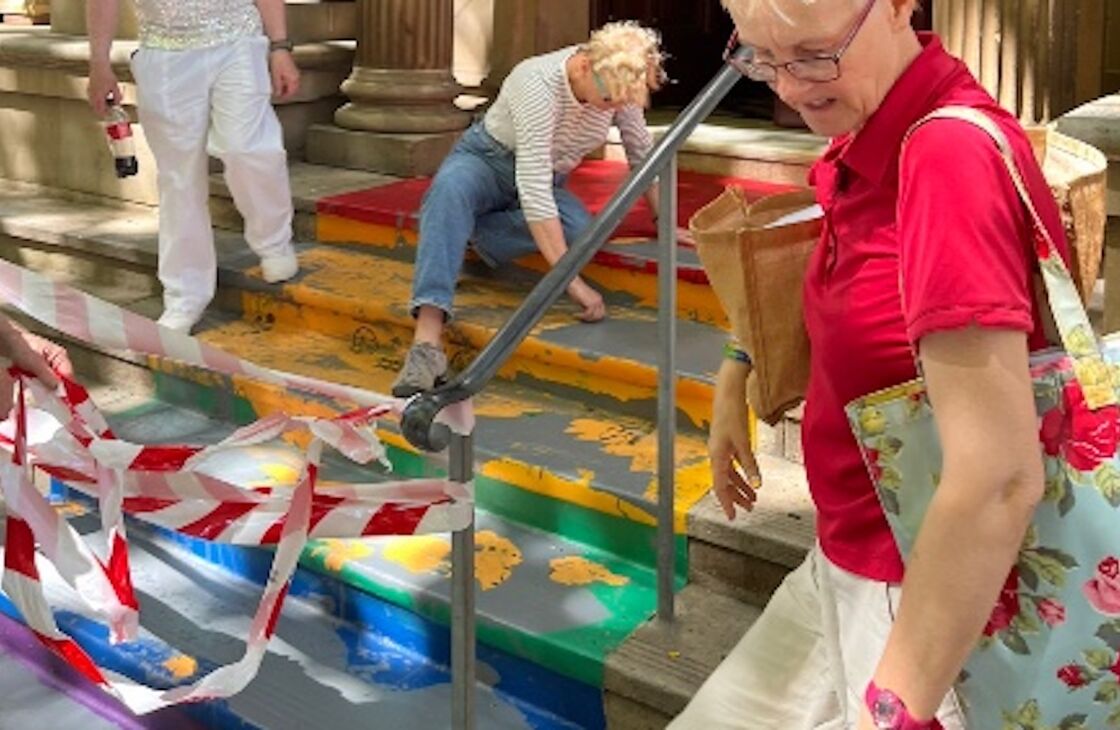 Homophobic vandals ruin elderly Christian couple’s work painting rainbow in front of church