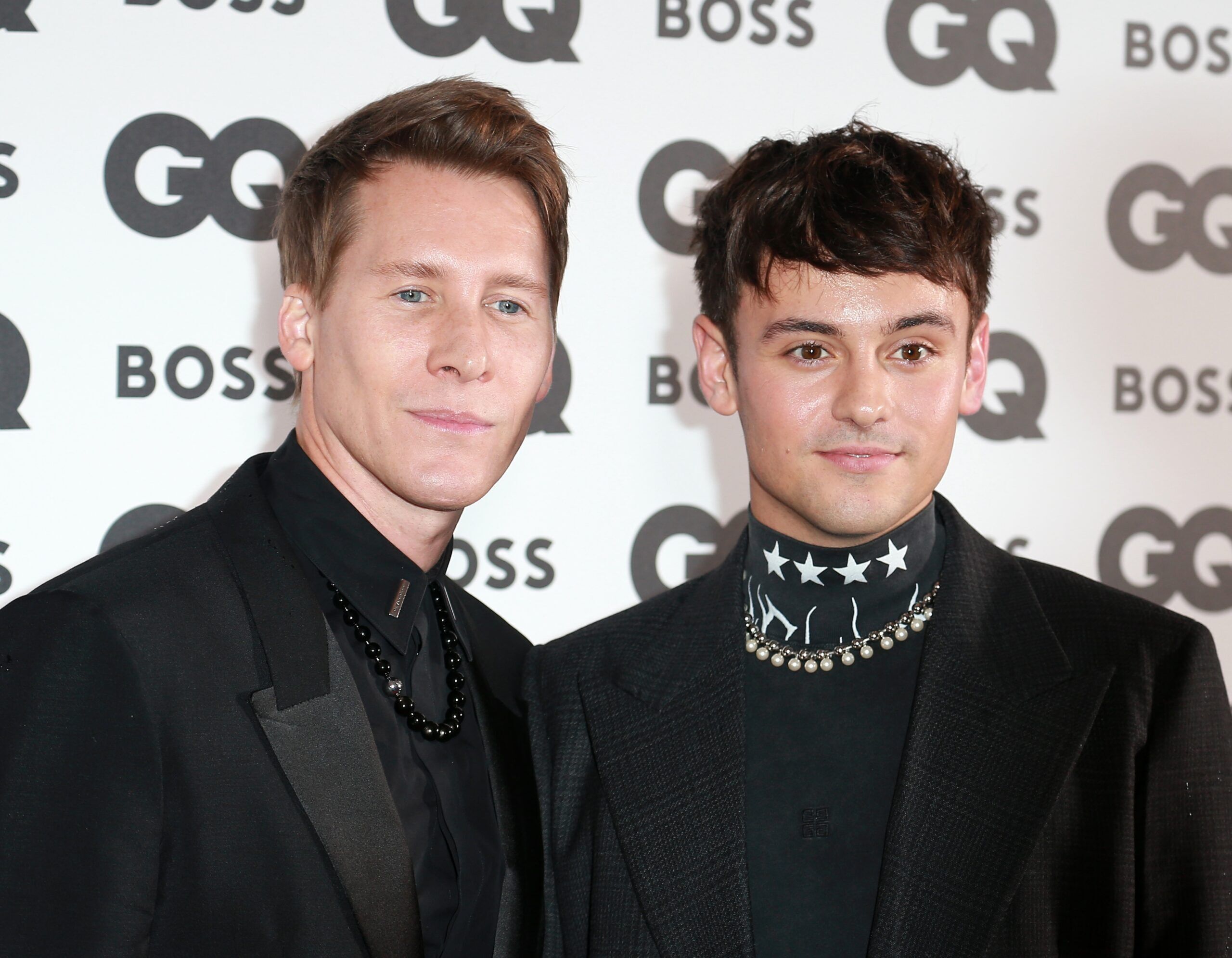 London United Kingdom - November 16, 2022: Tom Daley and Dustin Lance Black attend the GQ Men Of The Year Awards 2022 at The Mandarin Oriental Hyde Park in London, England.