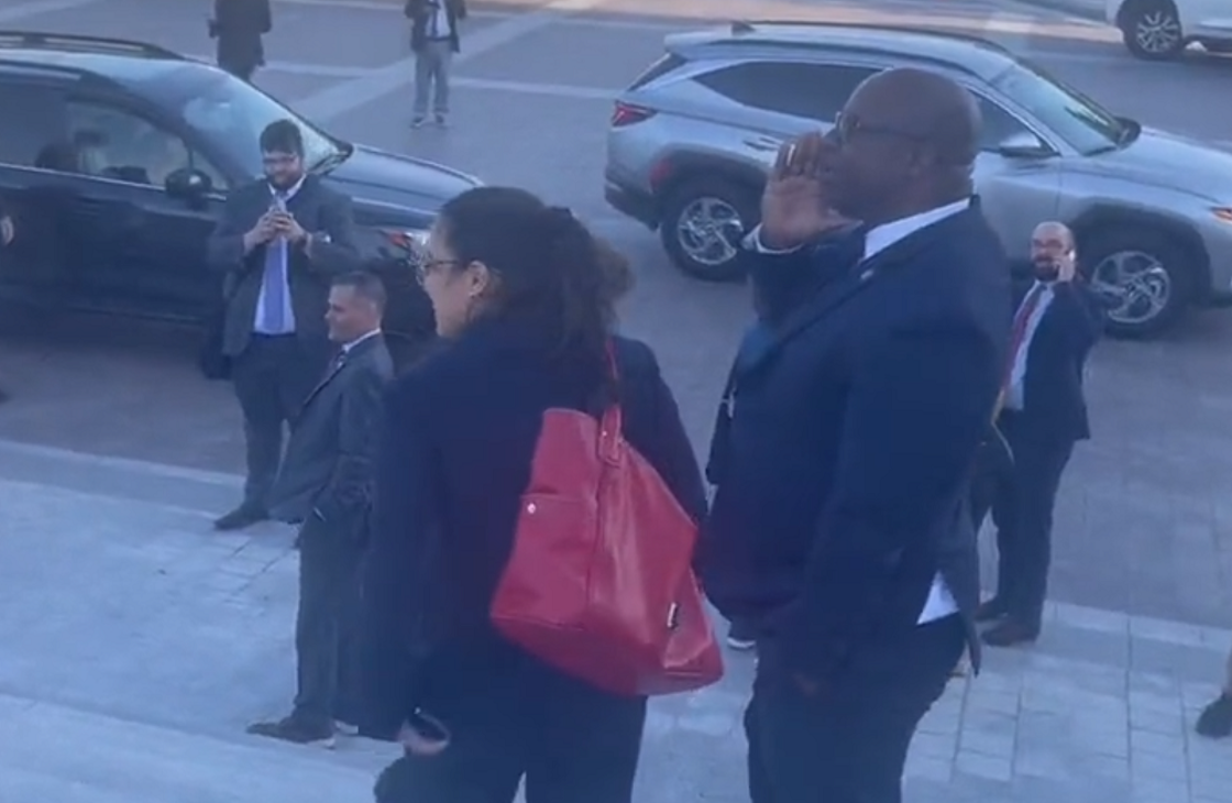 Democrats heckle George Santos on Capitol steps after Republicans all vote to protect him