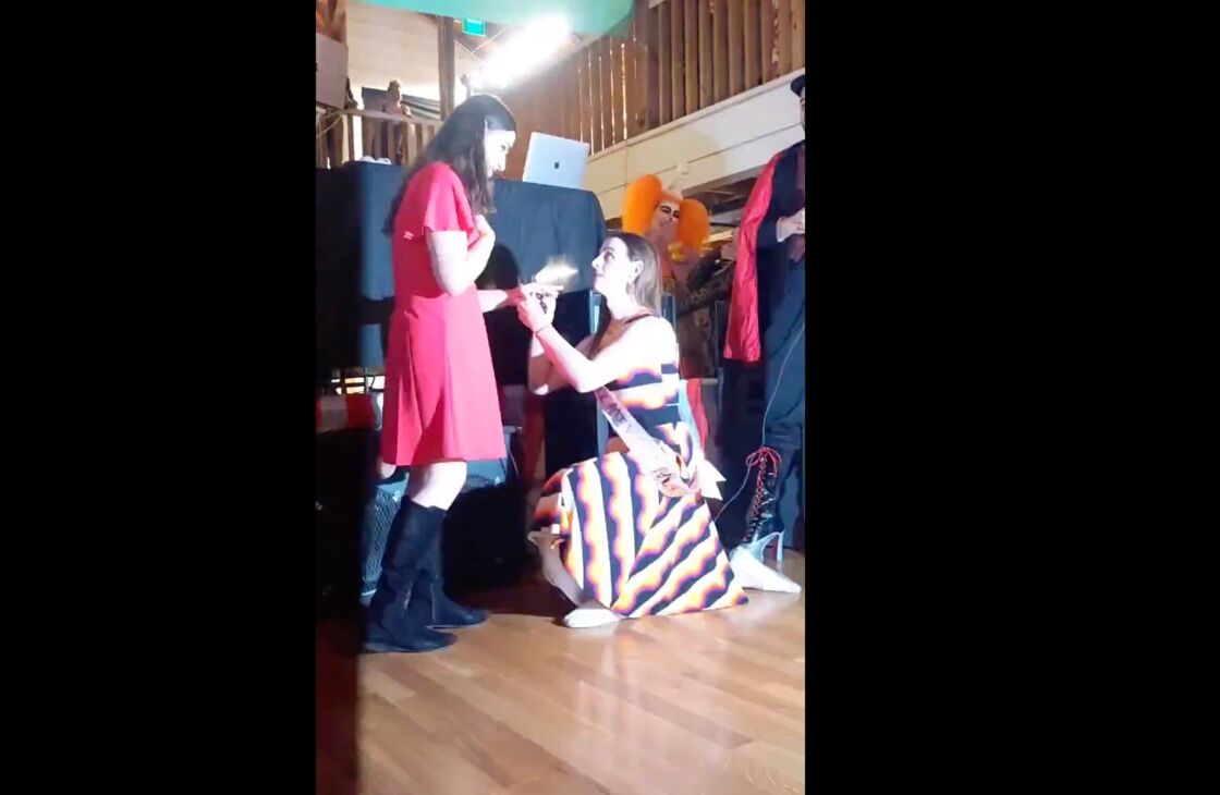 Trans lawmaker Zooey Zephyr proposes to journalist girlfriend at queer prom