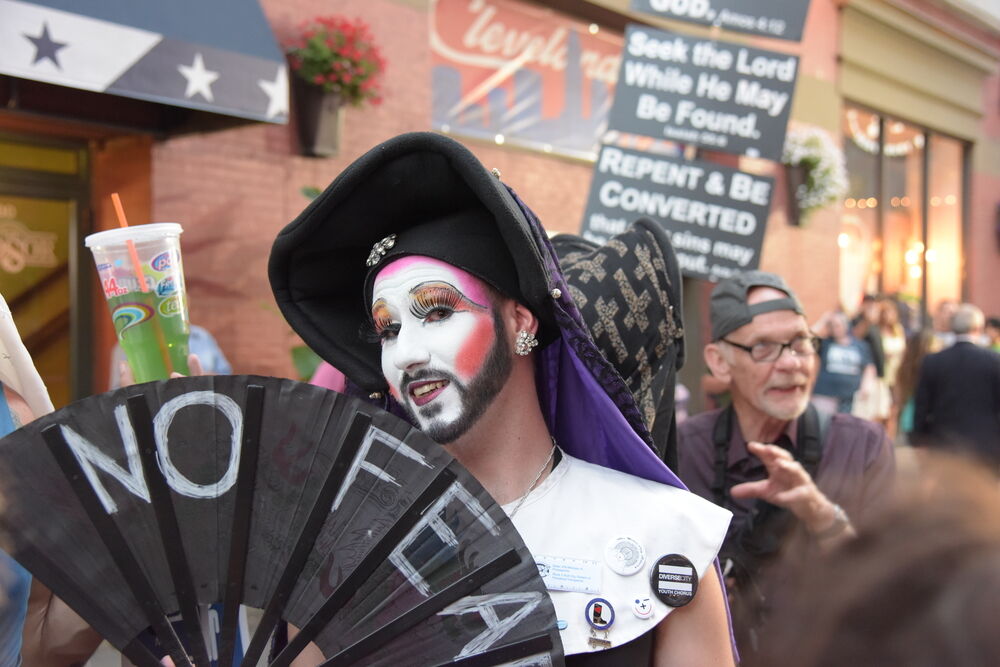 JULY 20 2016: Thousands of delegates, activists, spectators & law enforcement from all over the US descended onto Cleveland for the RNC. Sisters of Perpetual Indulgence