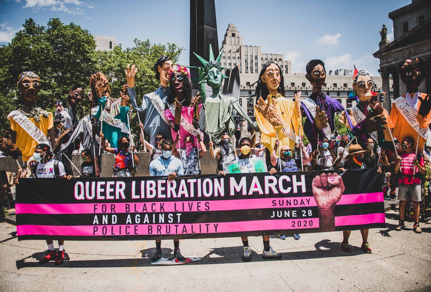 Marchers at the 2020 Queer Liberation March.