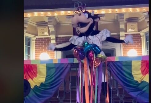 Clarabelle Cow & Chip stole the show at Disneyland’s Pride Nite extravaganza