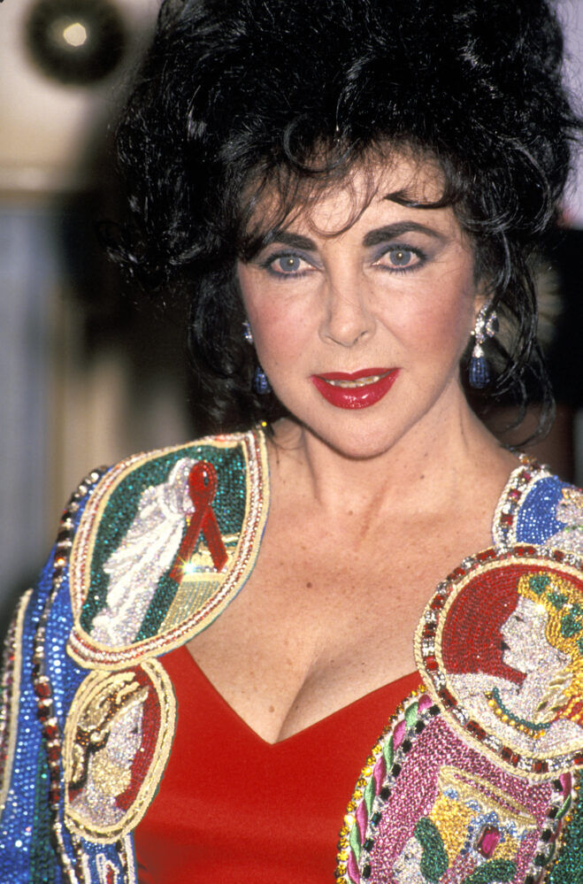 Elizabeth Taylor during AmFar's "Glitter and Be Giving" Gala at Pierre Hotel in New York City, on April 13, 1992.