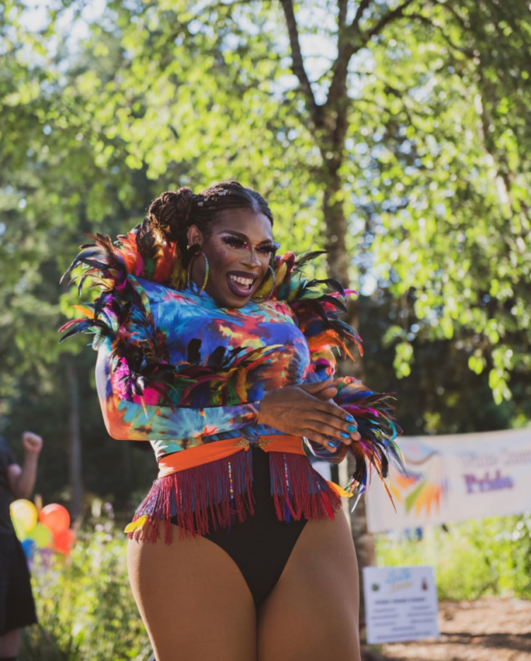 Drag queen performs at Wine Country Pride