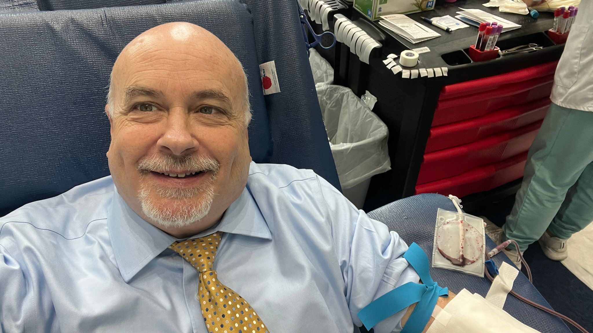 Rep. Mark Pocan (D-WI) donates blood