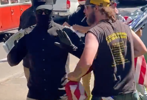 Proud Boys try to “unmask” neo-Nazis as white supremacists clash at Pride
