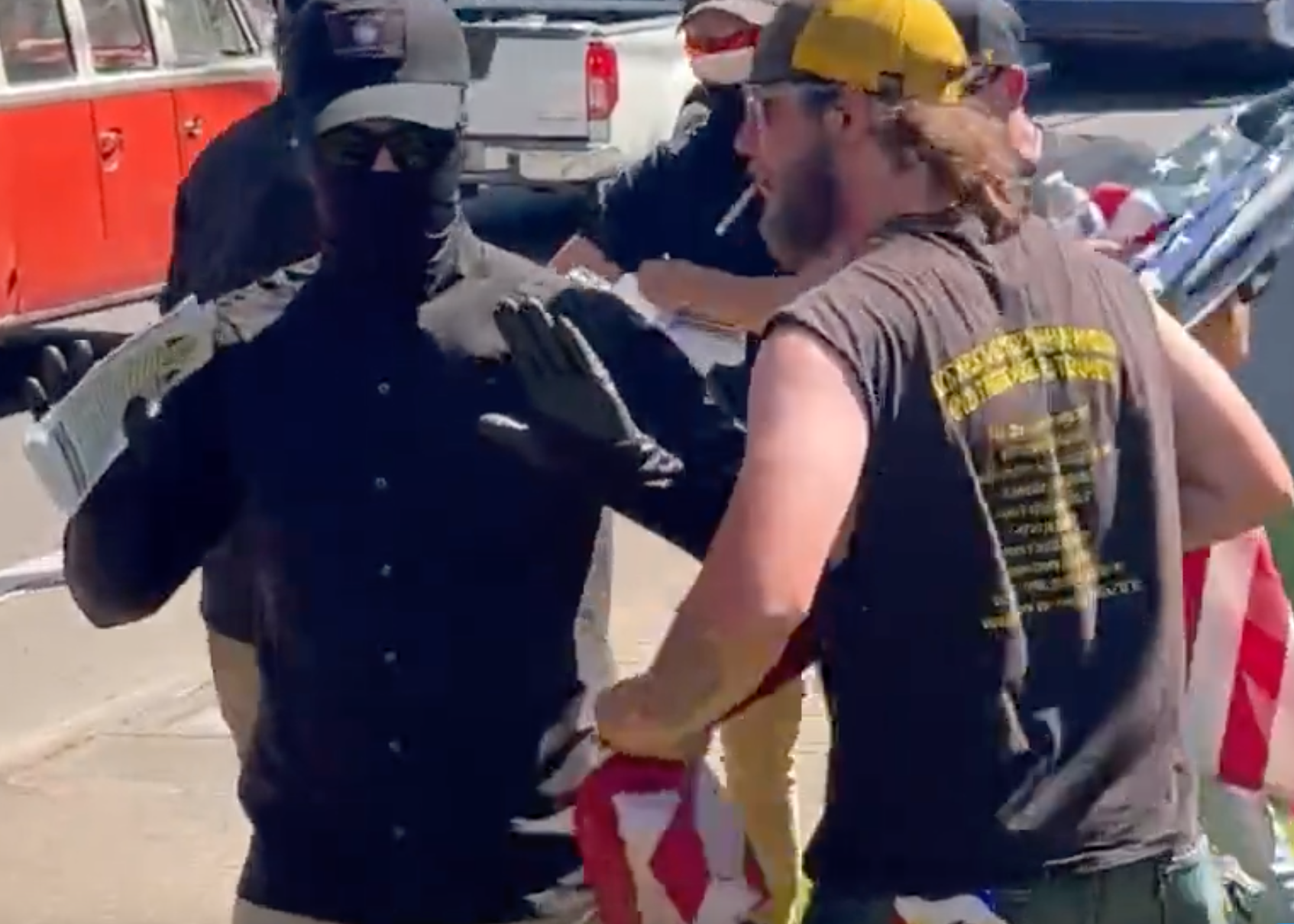 Proud Boys try to &#8220;unmask&#8221; neo-Nazis as white supremacists clash at Pride