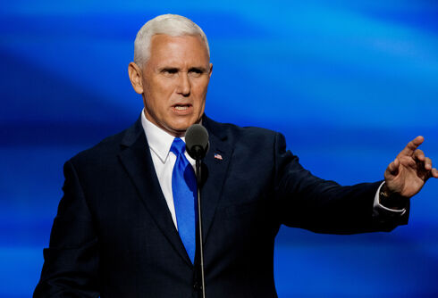 Mike Pence stands with Tommy Tuberville in protest of military abortion policy