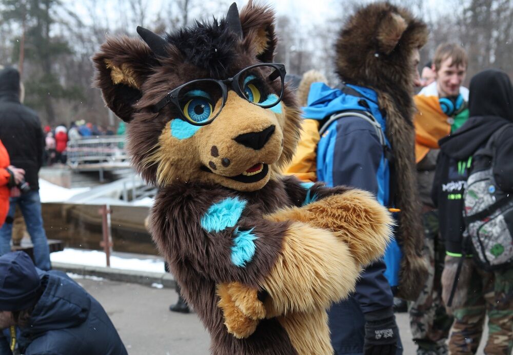Furry fan at St. Patrick's Day celebrations in Moscow, 2016