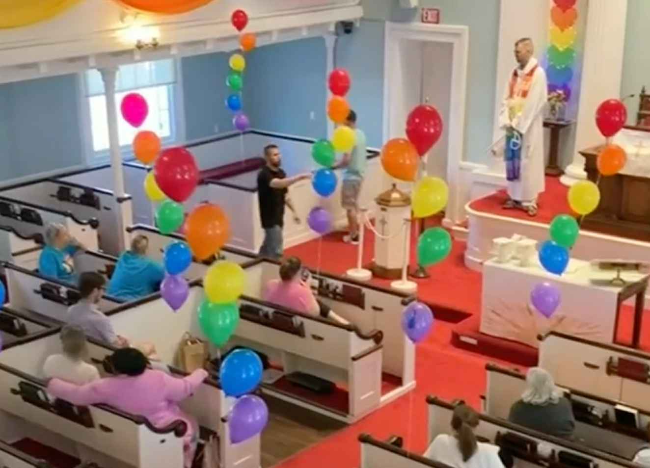 Deranged men shout down pastor trying to deliver Pride church service in possible hate crime