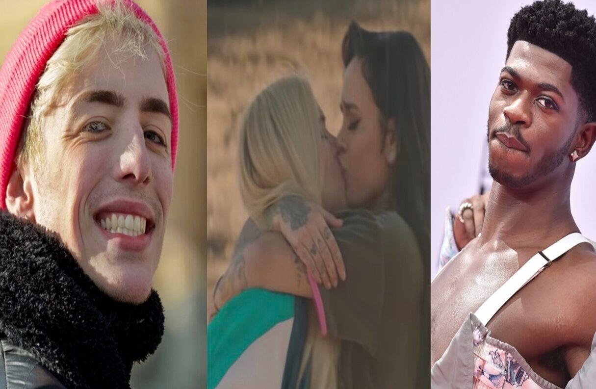 Troye Sivan; Haley Kiyoko and Kehlani kissing in the music video for "What I Need"; Lil Nas X