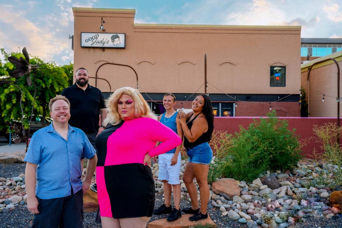 LGBTQ business owners outside of Good Judy's in Grand Junction, Colorado