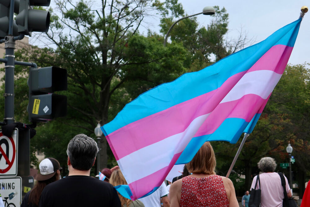 Trans flag in the street