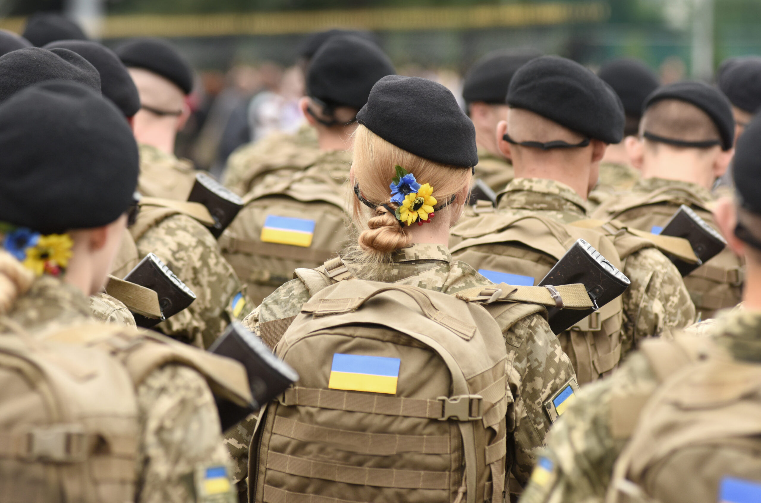 Ukrainian soldiers, Ukraine, Russia, war, army, military, gay, LGBTQ, queer, Woman,Soldier.,Woman,In,Army.,Ukrainian,Flag,On,Military,Uniform.