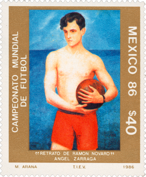 A stamp featuring the artwork of Ramon Novarro