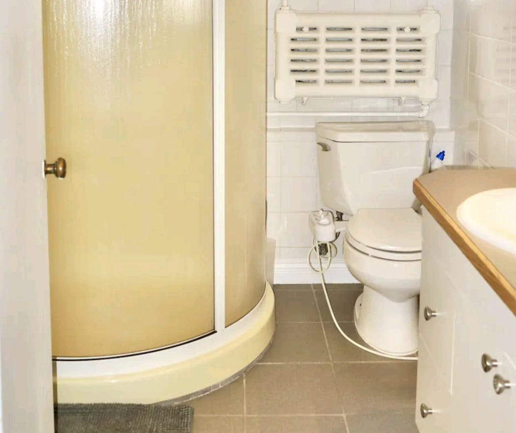 The bathroom where the, uh, crime took place.