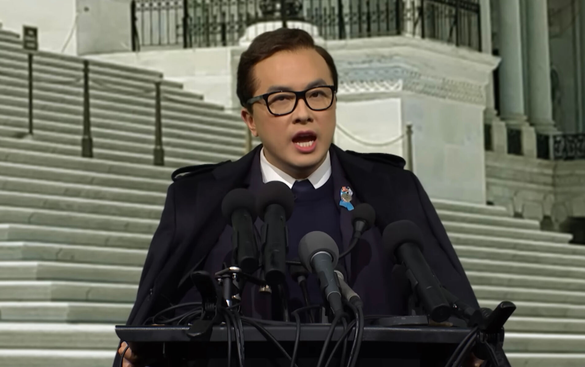 Bowen Yang as George Santos on Saturday Night Live