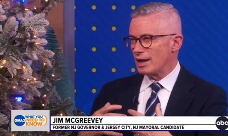 Mayoral candidate Jim McGreevey campaigning in December