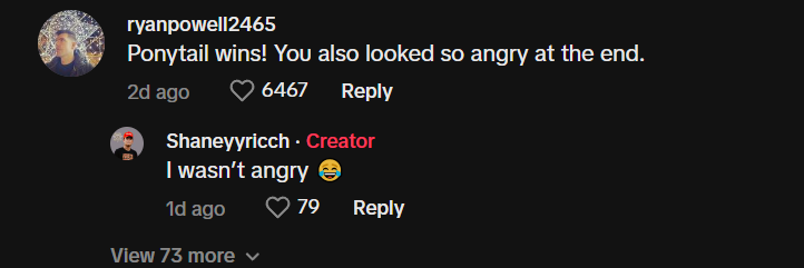 Shaneyyricchh claimed he wasn't angry.
