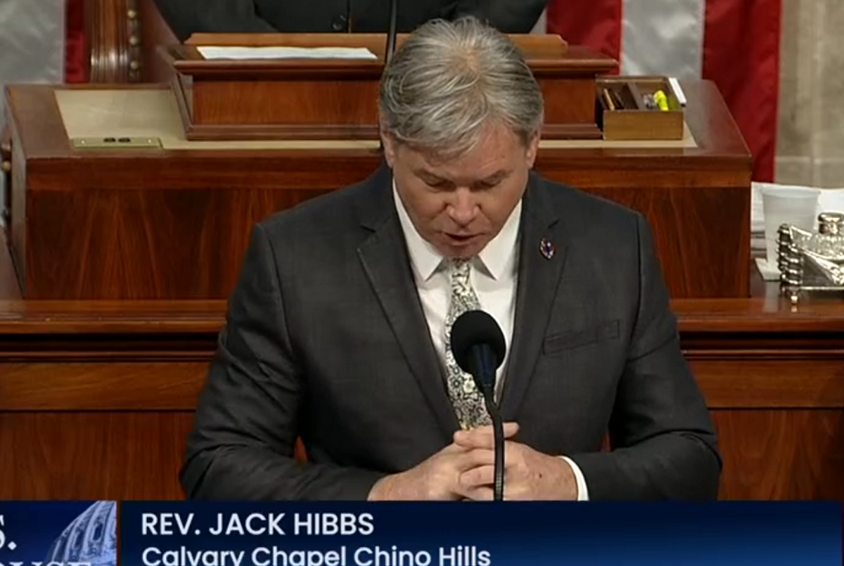 Jack Hibbs giving the House's opening prayer on January 30, 2024