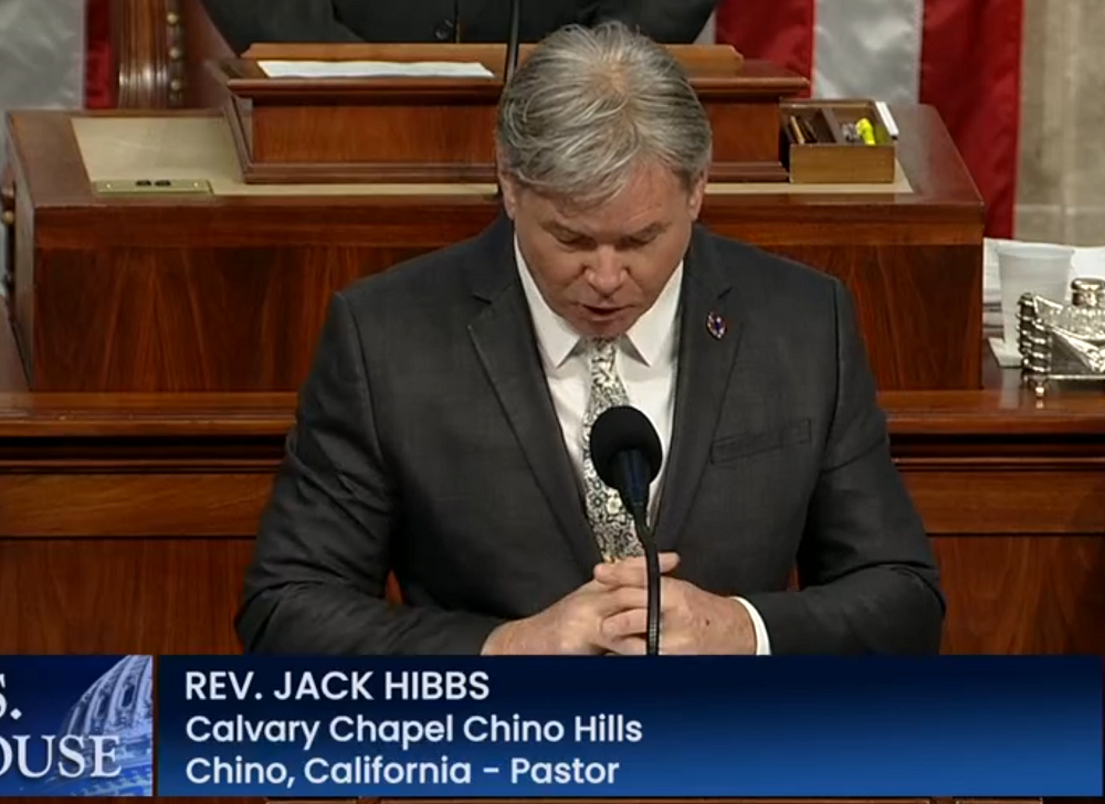 Jack Hibbs giving the House's opening prayer on January 30, 2024