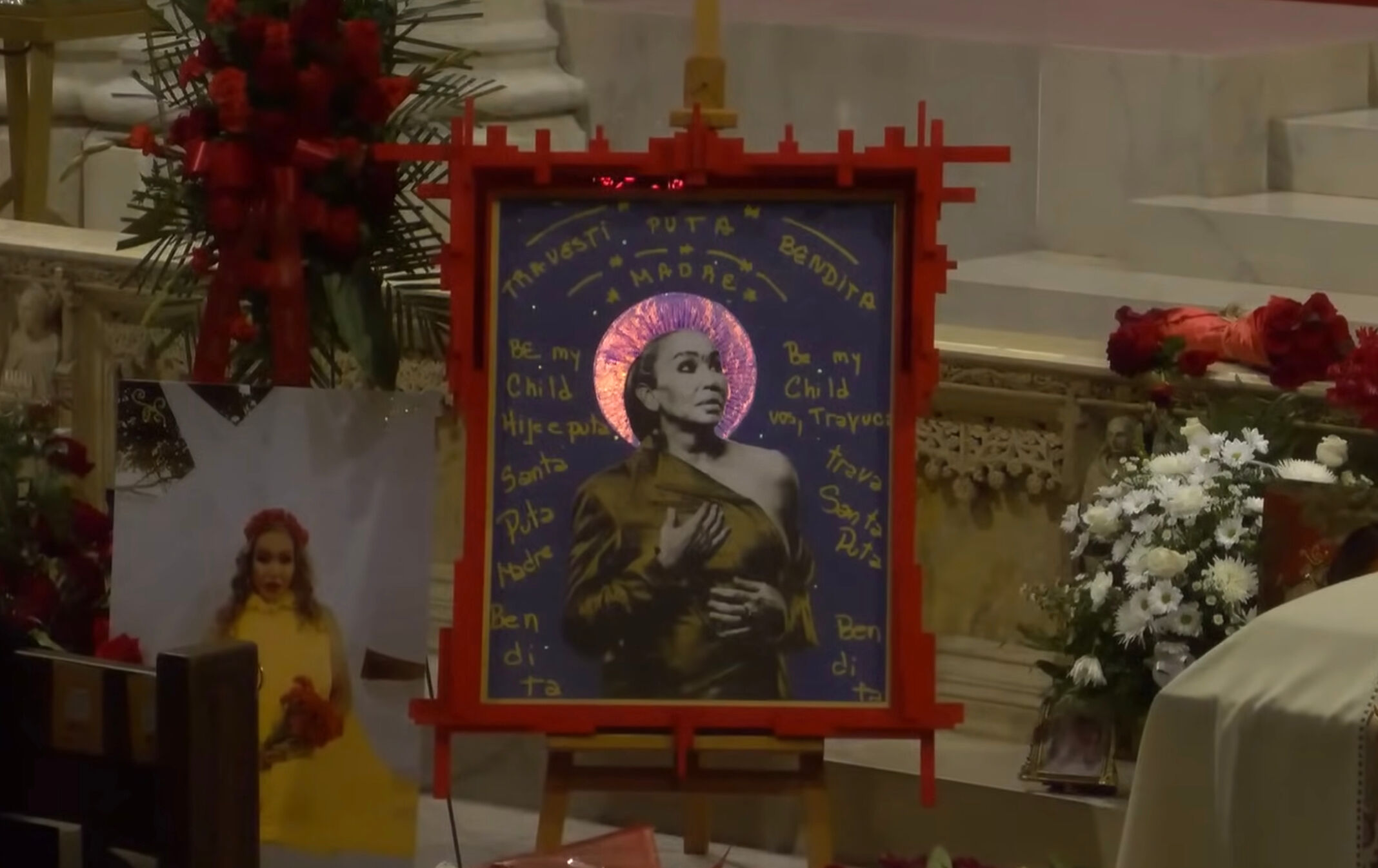 An image displayed during Cecilia Gentili's February 15 funeral service at St. Patrick's Cathedral in New York.