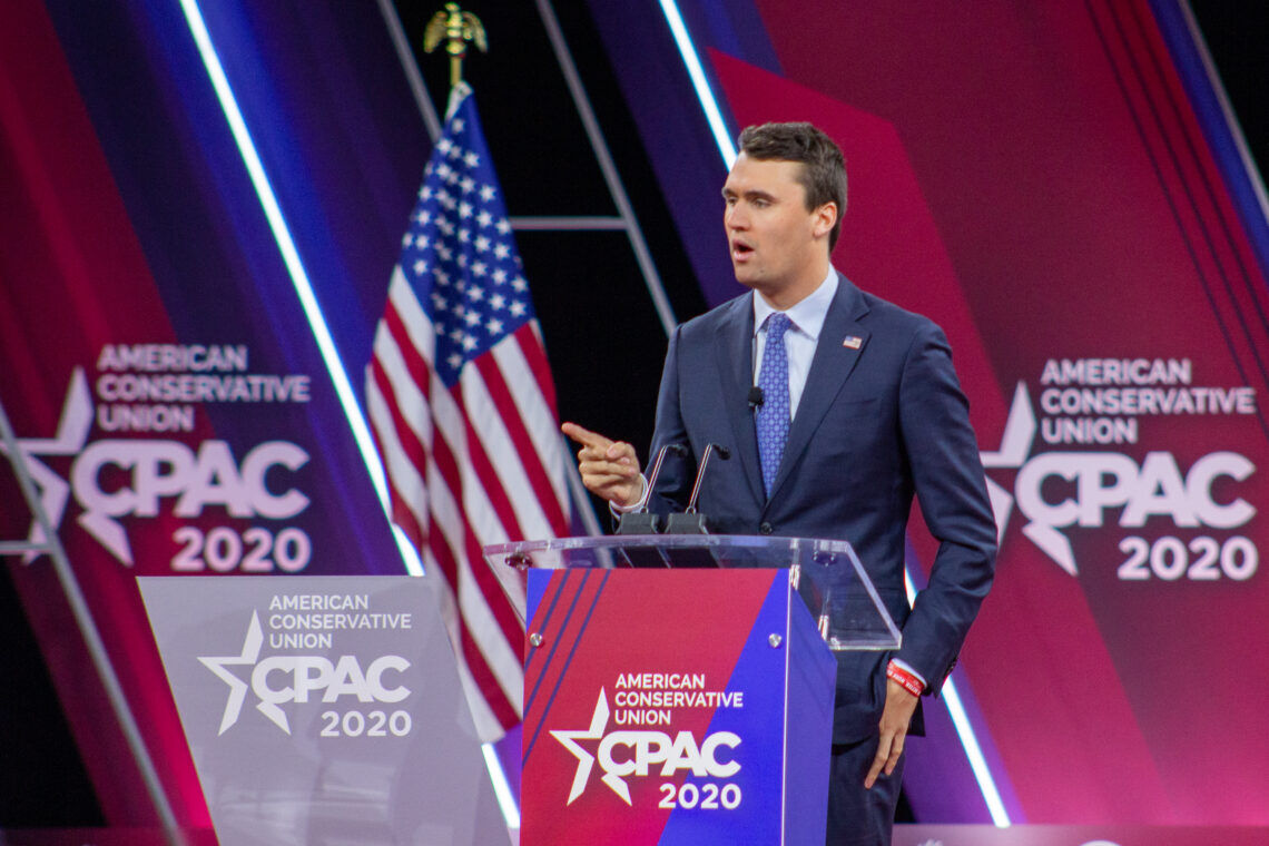 February 26 2020: Charlie Kirk, Turning Point USA speaking to attendees at CPAC 2020