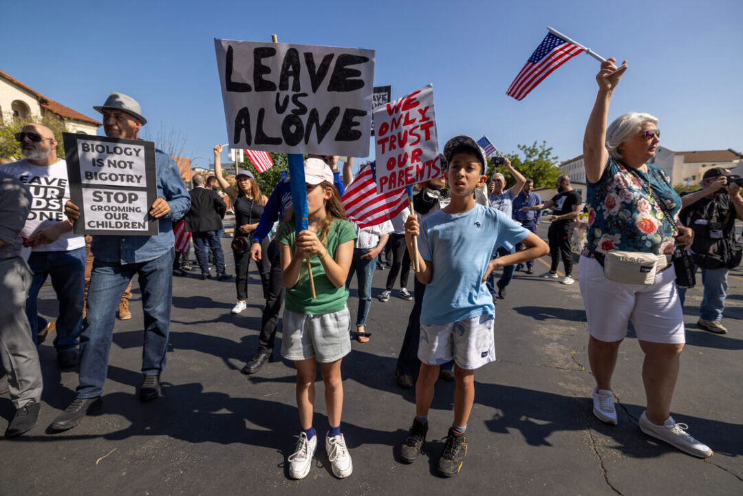 Anti LGBTQ+ protest in Glendale, California