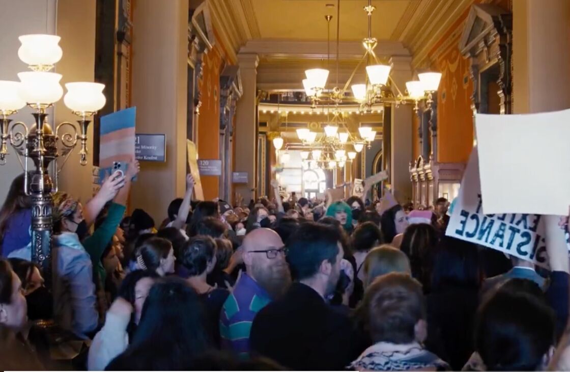 Cheers erupt after Republicans kill attempt to erase trans people from Iowa civil rights law