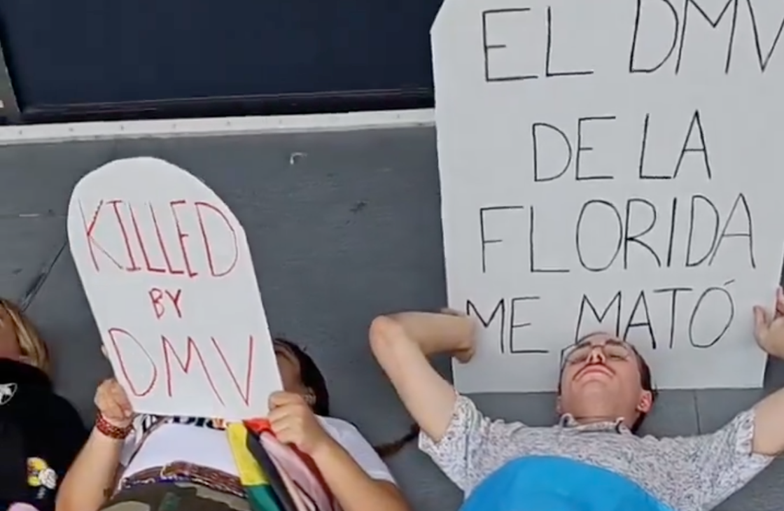Trans advocates stage die-ins at Florida DMVs to protest rule erasing their identities