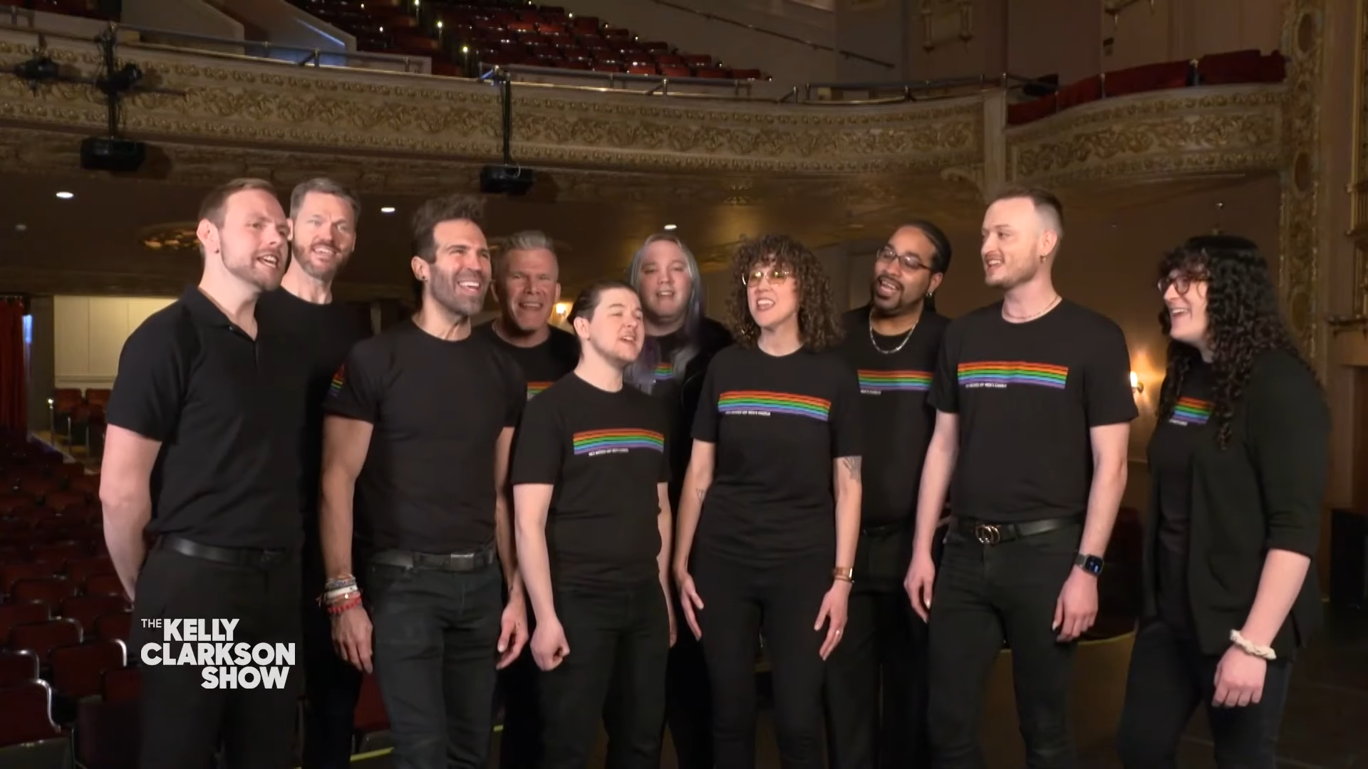 The Des Moines Gay Men's Chorus performing on the Kelly Clarkson Show