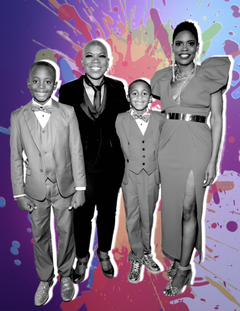 Family Equality president and CEO Jaymes Black (second from left) with their two children and wife Cheralyn. 