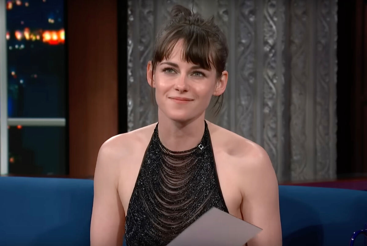 Kristen Stewart on "The Late Show with Stephen Colbert."