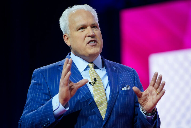 Mar 2, 2023; National Harbor, MD, USA; Matt Schlapp, CPAC Chairman, at the Conservative Political Action Conference, CPAC 2023, at the Gaylord National Resort &amp; Convention Center on March 2, 2023. Mandatory Credit: Jack Gruber-USA TODAY