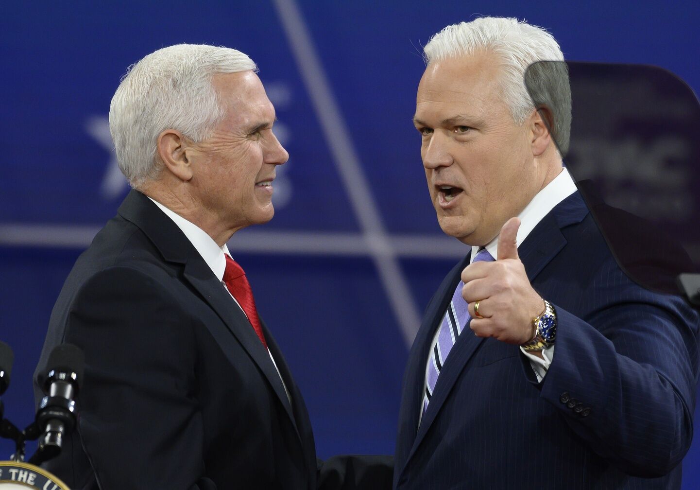 Feb 27, 2020: Vice President Mike Pence is introduced by Matt Schlapp at the Conservative Political Action Conference (CPAC)
