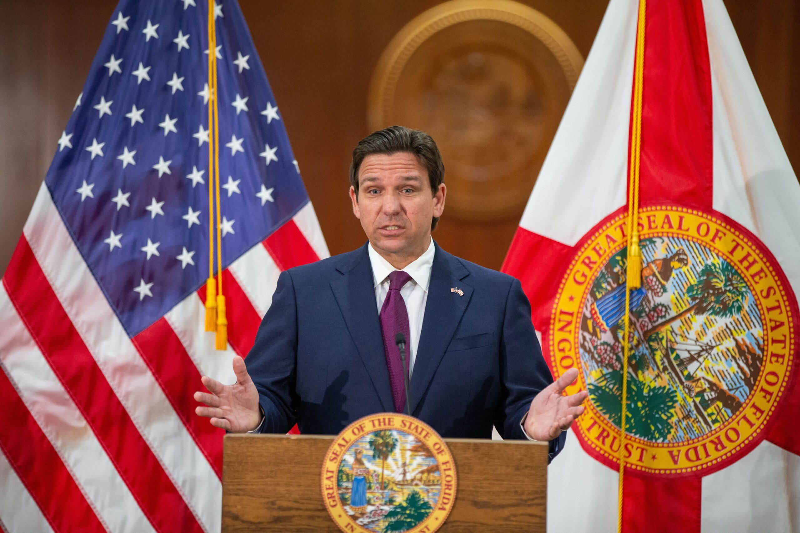 Gov. Ron DeSantis gives brief remarks at the end of the 2024 Florida Legislative Session on Friday, March 8, 2024.