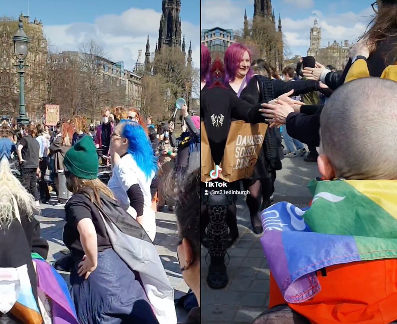 LGBTQ+ cabaret performers drown out anti-trans rally with joyous dance party