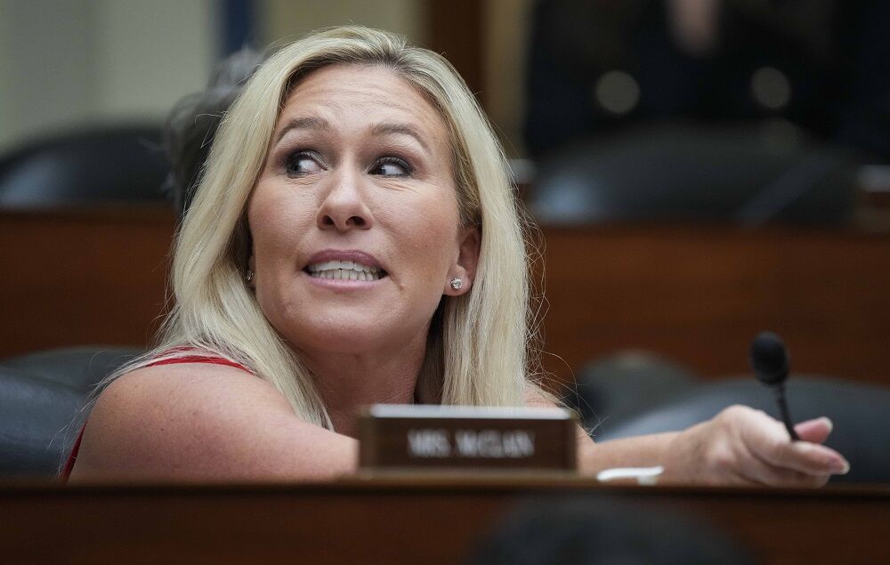 January 10, 2024; Washington, D.C.; Rep. Marjorie Taylor Greene (R-GA) looks on during The House Committee on Oversight and Accountability hearing on Hunter Biden