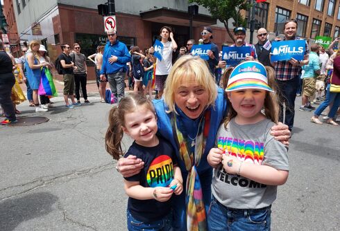 This proud grandmother cherishes her picture of her governor with her grandkids at Pride