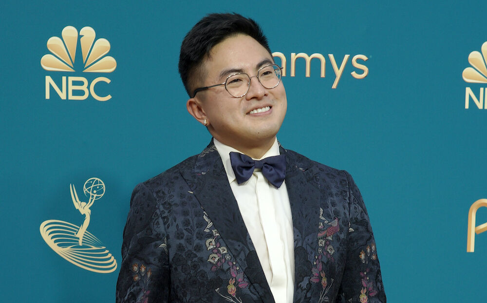 Sep 12, 2022; Los Angeles, CA, USA; Bowen Yang arrives to the 74th Emmy Awards at the Microsoft Theater in Los Angeles on Sept. 12, 2022.. Mandatory Credit: Kyle Grillot for USA TODAYSep 12, 2022; Los Angeles, CA, USA;