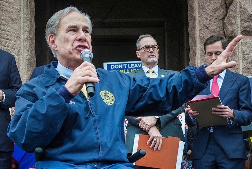 Gov. Greg Abbott speaks on the north steps of the State Capitol to supporters at a Texas Public Policy Foundation Parent Empowerment rally on March 21. Abbott has called lawmakers to Austin for a special session Monday targeted at passing private school vouchers.