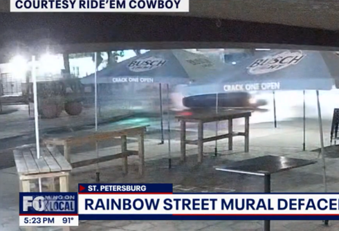 Car caught on video defacing Pride ground mural
