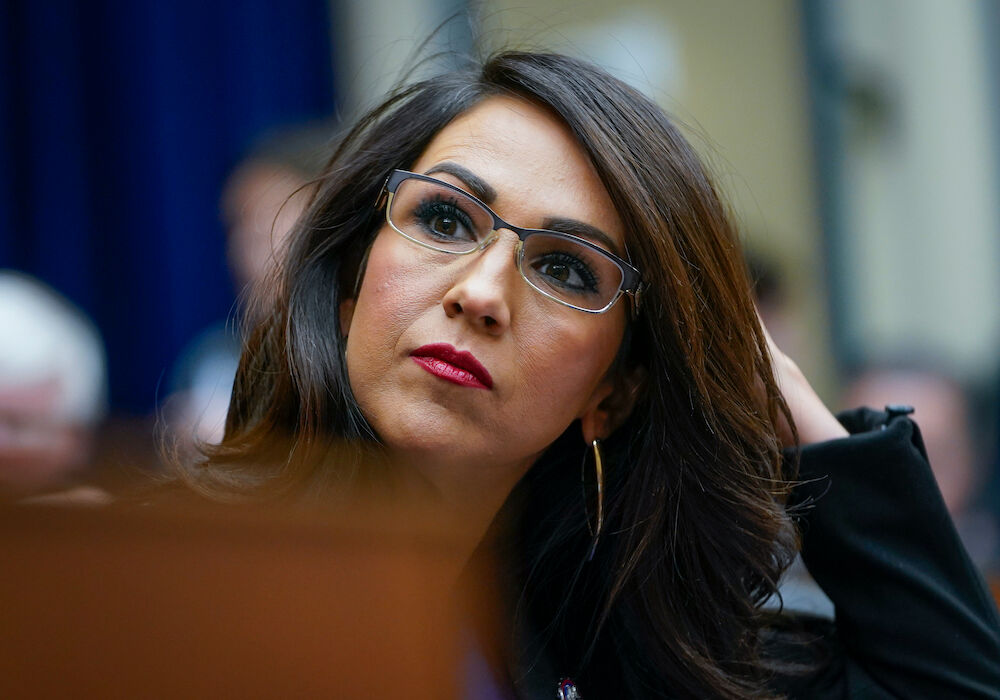 Mar 20, 2024; Washington, D.C.; Rep. Lauren Boebert (R-CO) looks on during The House Committee on Oversight and Accountability holding a hearing entitled “Influence Peddling: Examining Joe Biden’s Abuse of Public Office.”Mandatory Credit: Jack Gruber-USA TODAY