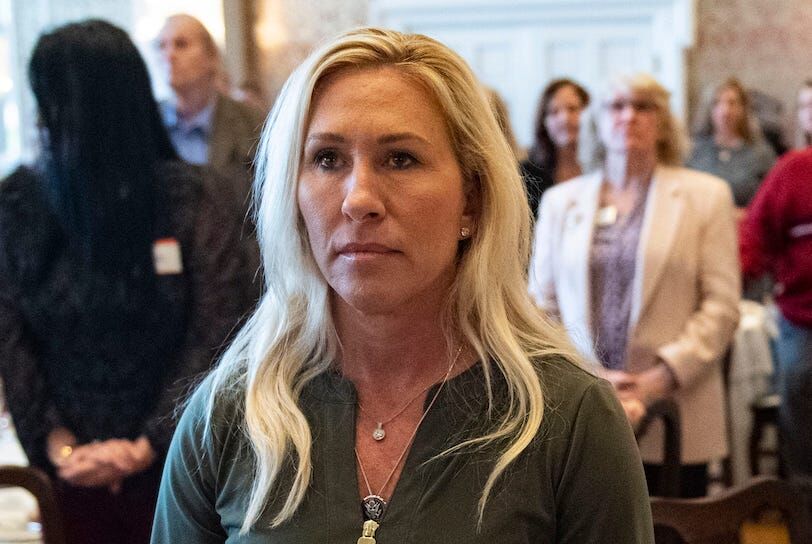 Humiliated: Marjorie Taylor Greene booed on House floor as her motion to vacate Mike Johnson fails