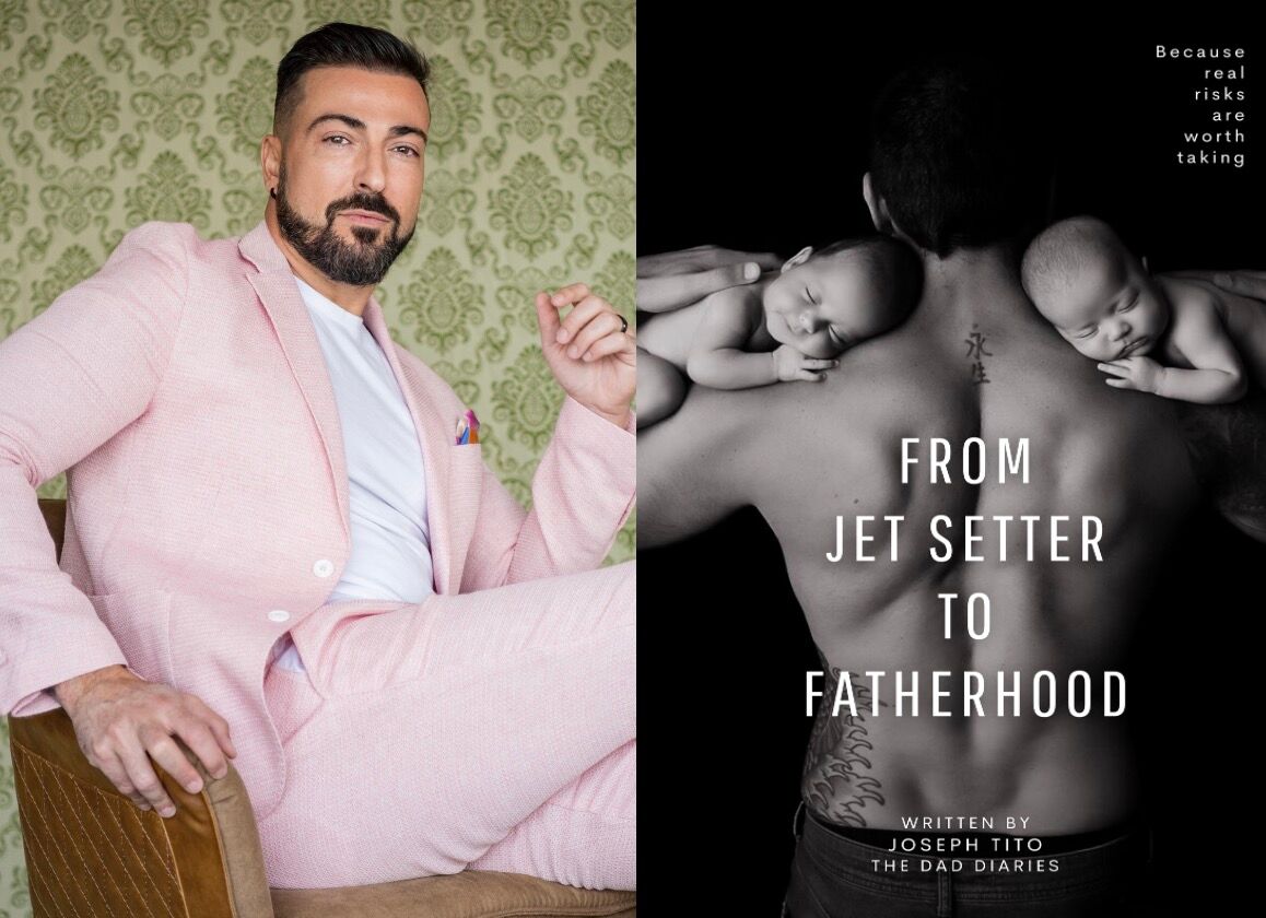 Joseph Tito Headshot/"From Jet Setter to Fatherhood" book cover