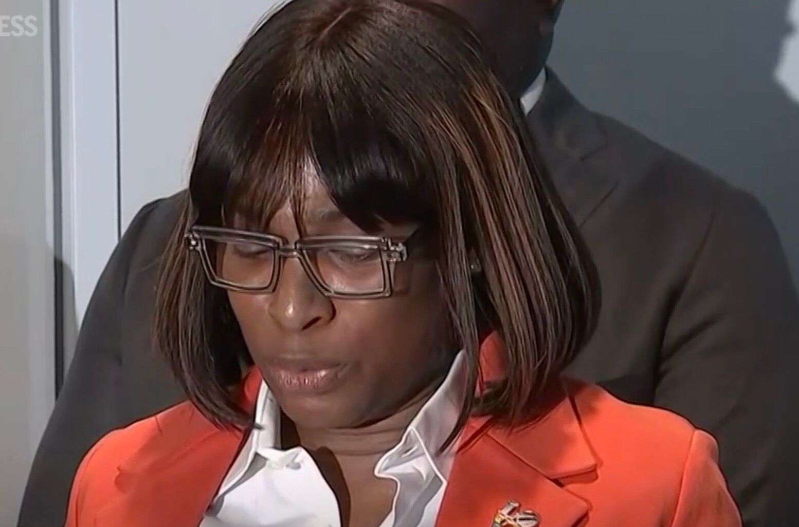 Celena Morrison-McLean speaks at a press conference after being arrested by a state trooper