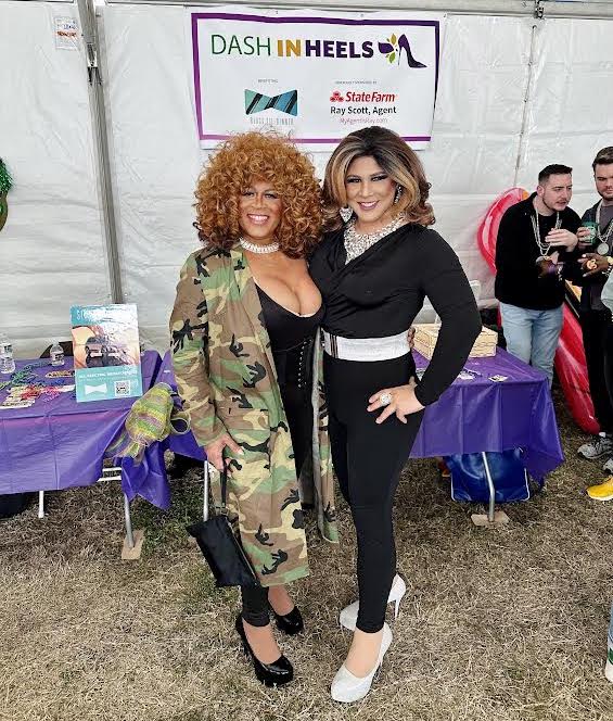 Shate Morgan and her drag daughter Alexa at the Dash in Heels supporting the Human Rights Campaign Black Tie Dinner in Dallas