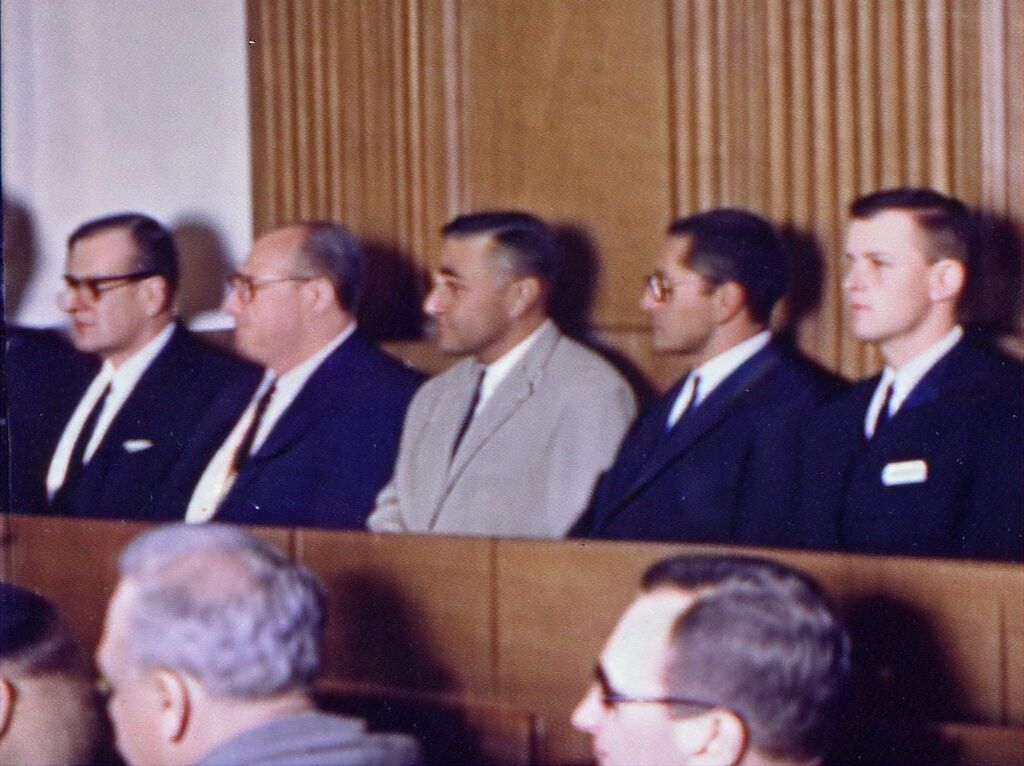 A courtroom jury circa 1960s.