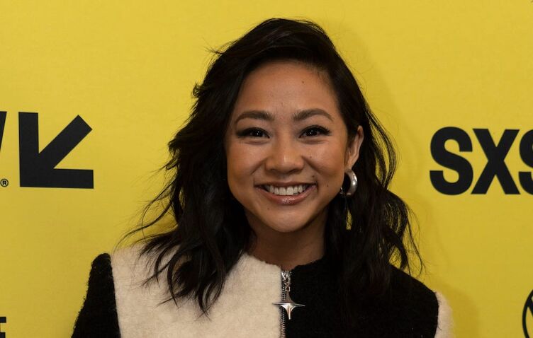 Stephanie Hsu who plays ‚ÄúKat‚Äù poses on the red carpet for the premiere of ‚ÄúJoy Ride‚Äù during South by Southwest Friday, March 17, 2023.